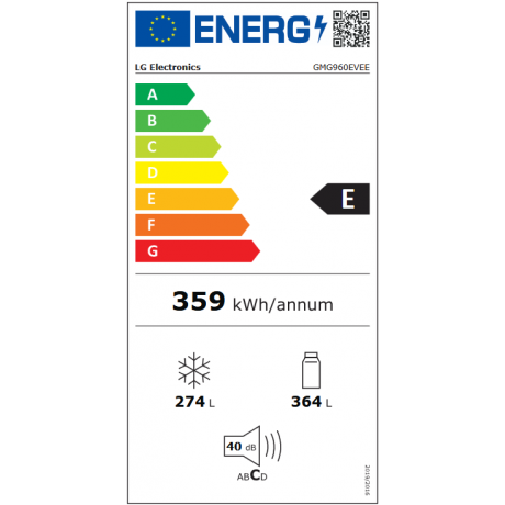 LG GMG960EVEE Ψυγείο Ντουλάπα 638lt No Frost 179.2cm Inox